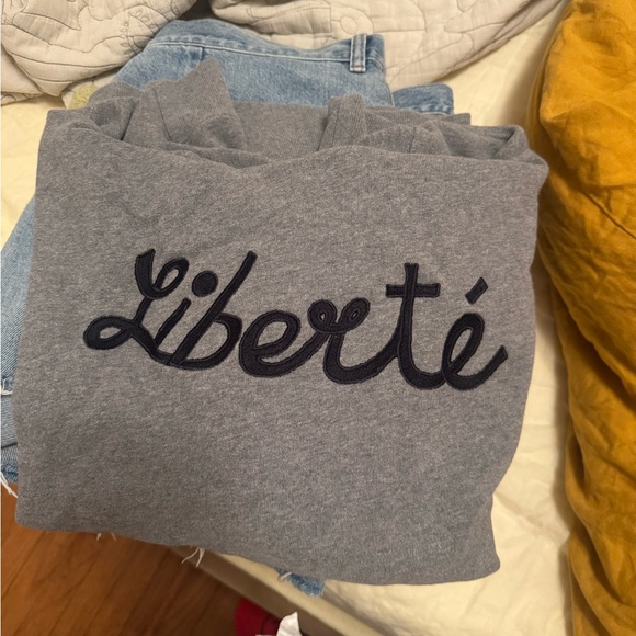 Clare V Liberte Hoodie In Grey Melange - Picture 5 of 5